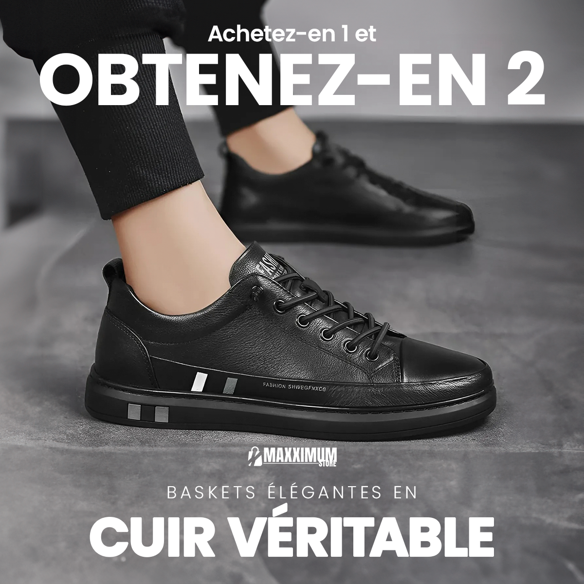 VEIGGARA | Baskets élégantes en cuir véritable (Achetez-en 1 et obtenez-en 2)